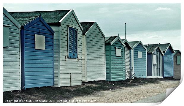 BEACH HUTS Print by Sharon Lisa Clarke