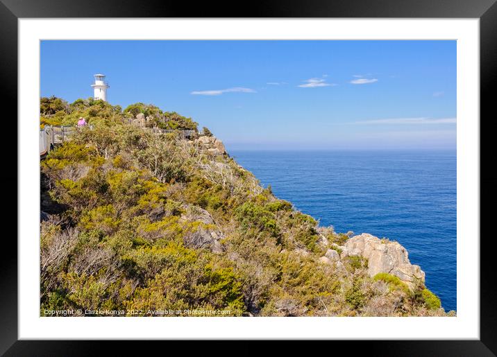 Lighthouse - Cape Tourville  Framed Mounted Print by Laszlo Konya