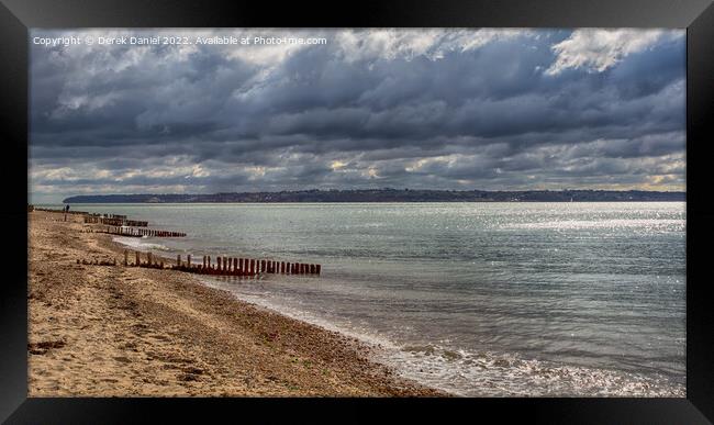 Lepe Beach Beaulieu Framed Print by Derek Daniel