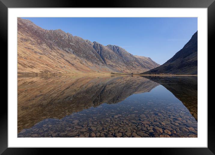 Loch Achtriochtan Spring Morning Reflections Framed Mounted Print by Kevin Winter
