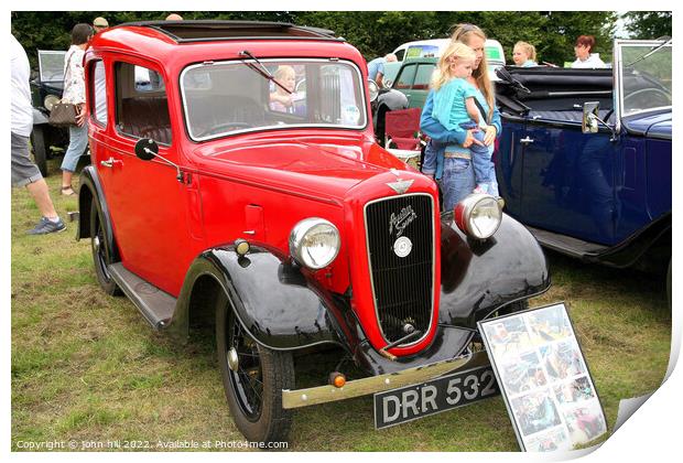 Vintage Austin Seven. Print by john hill