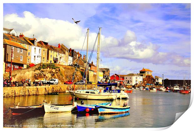 Mevagissey, Cornwall. Print by john hill