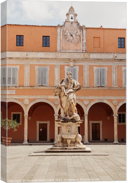 Palazzo dell'Arcivescovado. Building, Italy Canvas Print by Veronika Druzhnieva