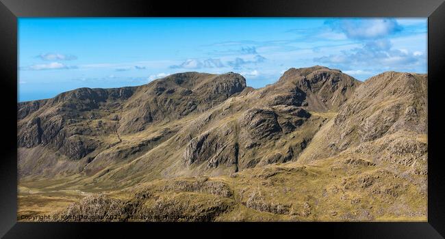 Scafell and Scafell Pike from Bowfell Framed Print by Keith Douglas