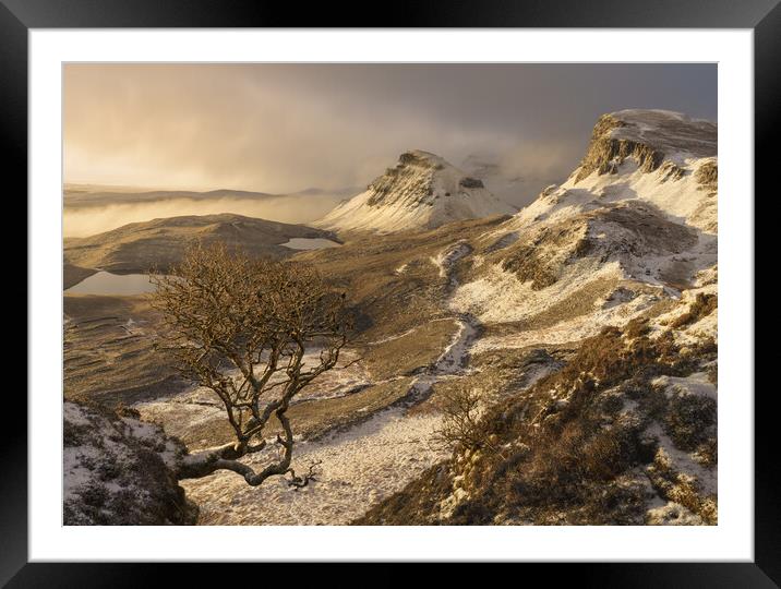 A winter sunrise on the Quiraing  Framed Mounted Print by Anthony McGeever
