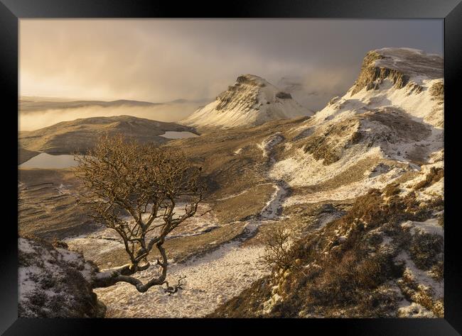 A winter sunrise on the Quiraing  Framed Print by Anthony McGeever