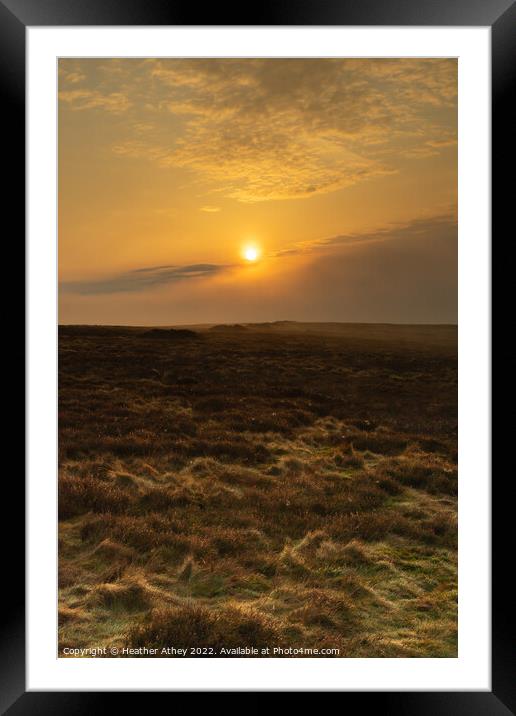 Moorland Sunrise - Northumberland Framed Mounted Print by Heather Athey