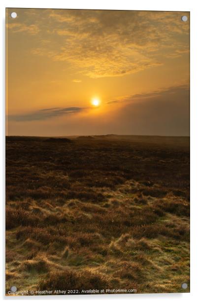 Moorland Sunrise - Northumberland Acrylic by Heather Athey