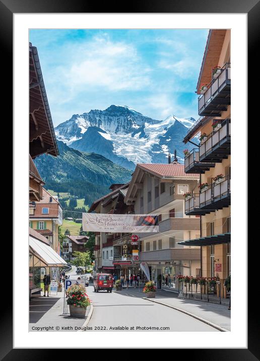 Wengen Main Street, Switzerland Framed Mounted Print by Keith Douglas