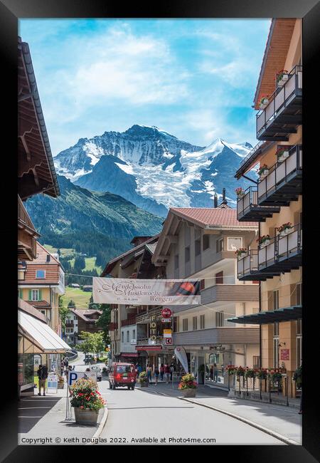 Wengen Main Street, Switzerland Framed Print by Keith Douglas
