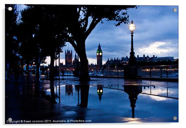 Westminster Puddle Acrylic by Dawn O'Connor