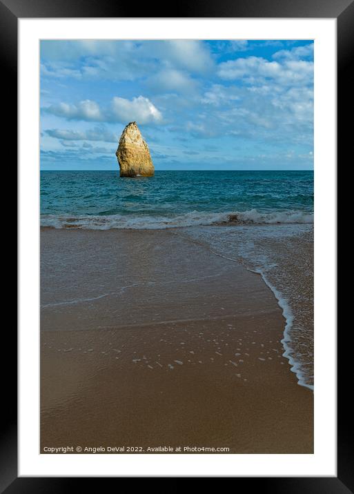 Carvalho beach in Algarve, Portugal Framed Mounted Print by Angelo DeVal