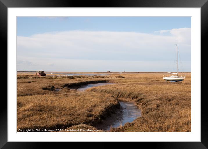 Blakeney marshes Framed Mounted Print by Elaine Hayward