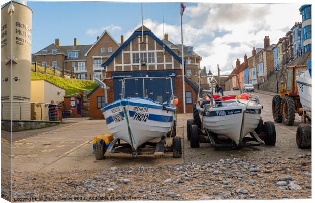 Fishing in the seaside town of Cromer on the North Norfolk coast Canvas Print by Chris Yaxley