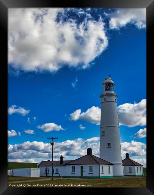 Nash Point lighthouse Framed Print by Darren Evans