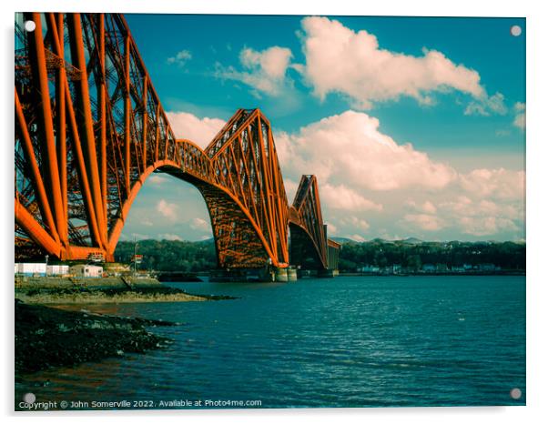 Forth Rail Bridge Acrylic by John Somerville