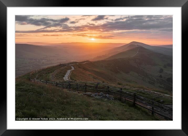Majestic Sunrise Over The Great Ridge Framed Mounted Print by Steven Nokes