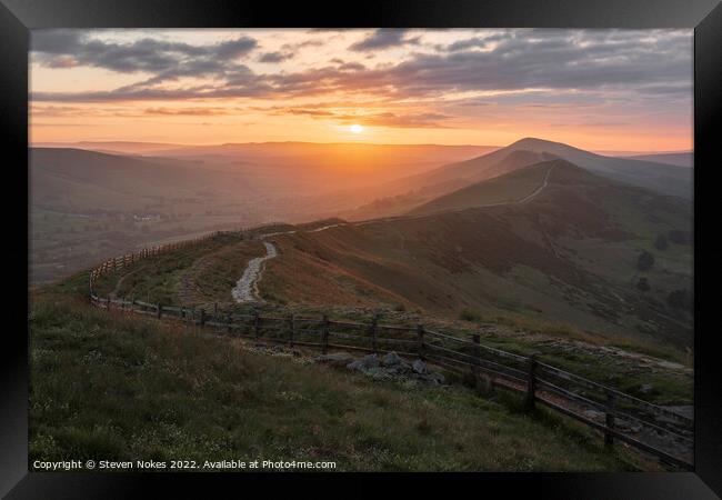 Majestic Sunrise Over The Great Ridge Framed Print by Steven Nokes