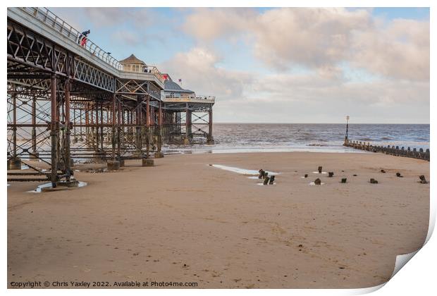 Cromer beach and pier Print by Chris Yaxley
