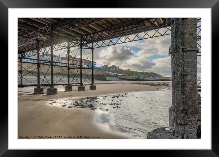 Cromer seafront from under the pier Framed Mounted Print by Chris Yaxley