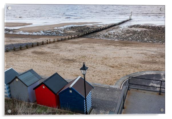 Beach huts on the prom Acrylic by Chris Yaxley