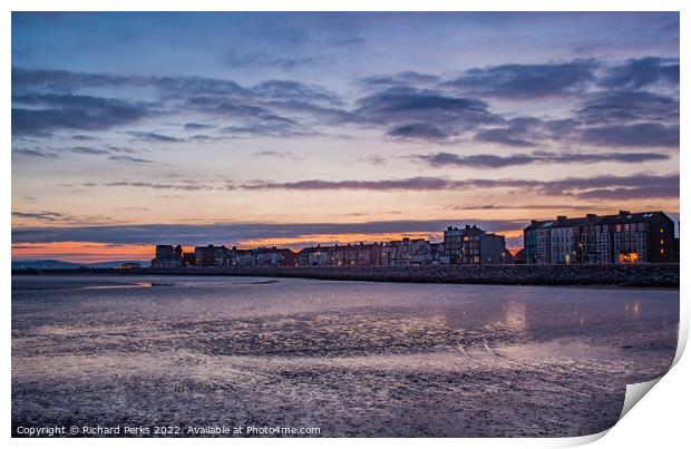 First Light over Morecambe Bay Print by Richard Perks