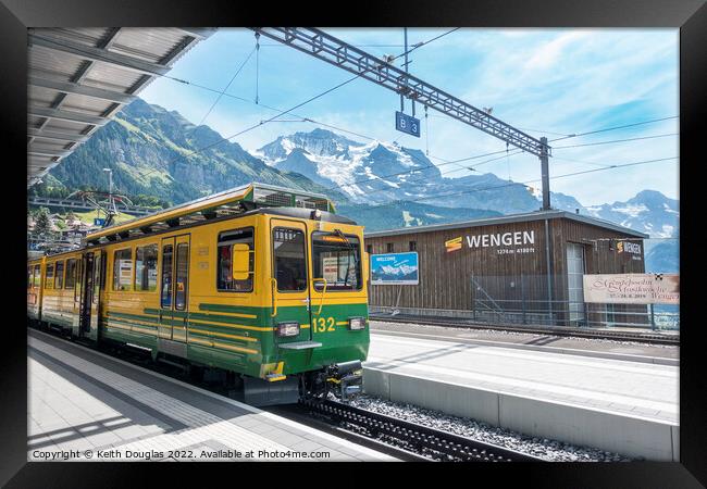 Wengen Railway Station, Switzerland Framed Print by Keith Douglas