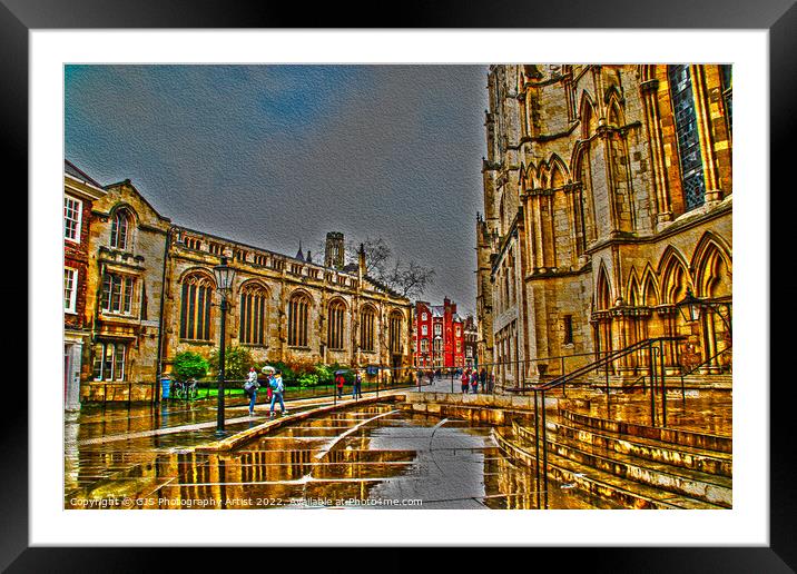 Reflections of the Minster and The Belfrey Framed Mounted Print by GJS Photography Artist