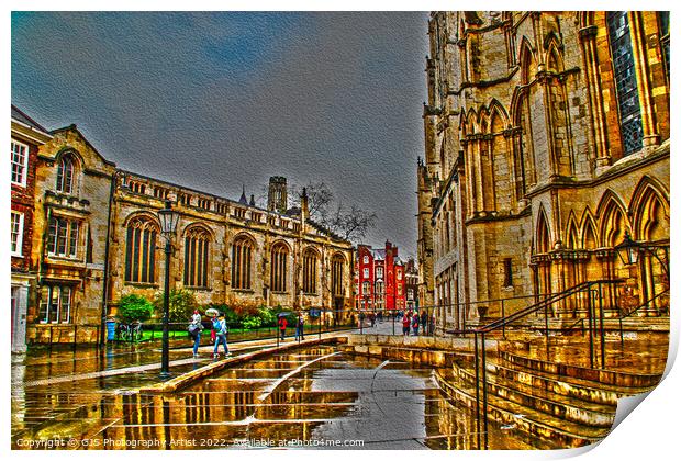Reflections of the Minster and The Belfrey Print by GJS Photography Artist