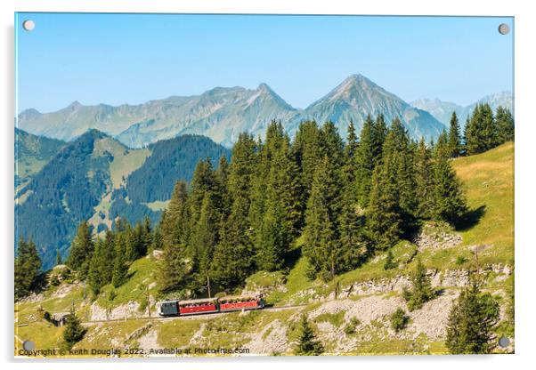 Widerswil to Schynige Platte Railway, Switzerland Acrylic by Keith Douglas