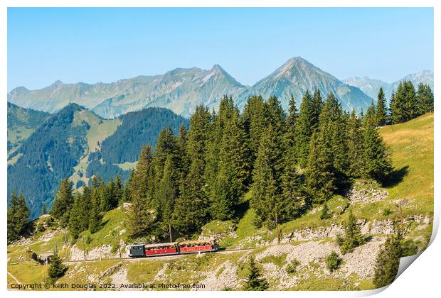 Widerswil to Schynige Platte Railway, Switzerland Print by Keith Douglas