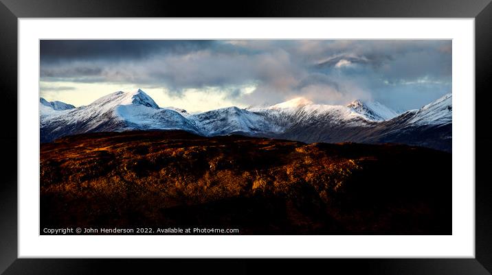 Scottish Highlands Mamores. Framed Mounted Print by John Henderson