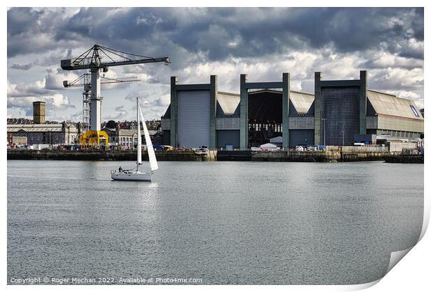 Shipbuilding Amidst a Threatening Sky Print by Roger Mechan