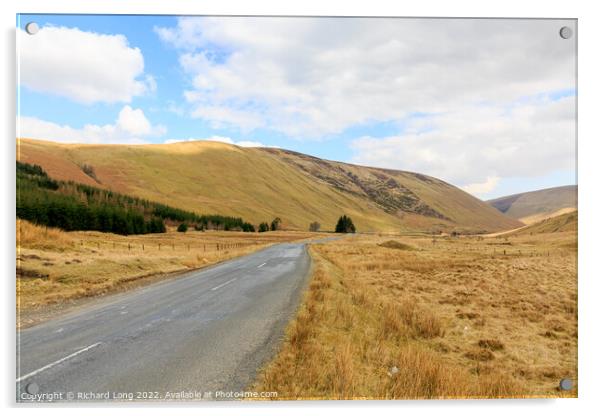 Road from Moffat to Selkirk Acrylic by Richard Long