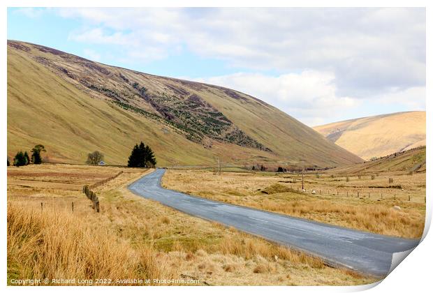 Road from Moffat to Selkirk Print by Richard Long