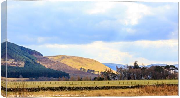 Springtime view in the Scottish borders Canvas Print by Richard Long