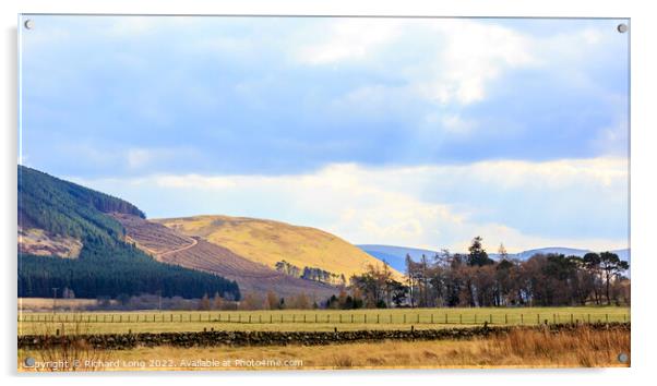 Springtime view in the Scottish borders Acrylic by Richard Long