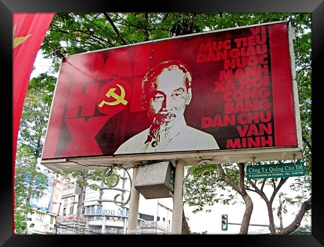 Ho Chi Minh street sign. Vietnam Framed Print by Kevin Plunkett