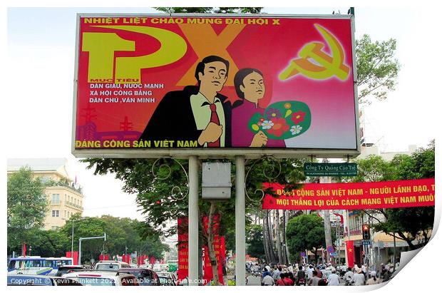 Ho Chi Minh City Street sign, Vietnam. Print by Kevin Plunkett