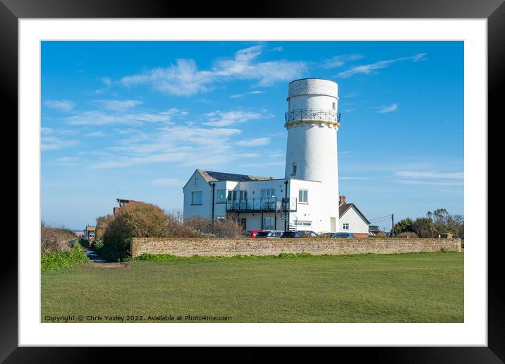 Hunstanton lighthouse Framed Mounted Print by Chris Yaxley