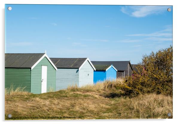 Hunstanton Beach Huts Acrylic by Chris Yaxley