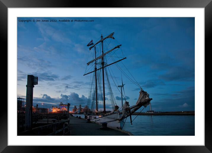 Dusk on the River Blyth in Northumberland Framed Mounted Print by Jim Jones