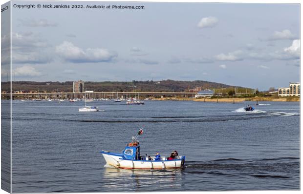 Cardiff Bay and Boats in April  Canvas Print by Nick Jenkins
