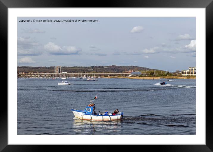 Cardiff Bay and Boats in April  Framed Mounted Print by Nick Jenkins