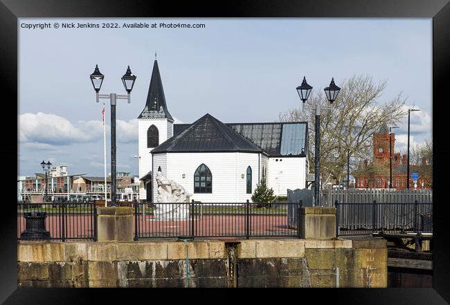 Norwegian Church at Cardiff Bay Framed Print by Nick Jenkins