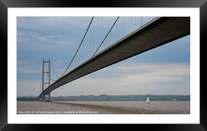 Humber Bridge Framed Mounted Print by Victoria Copley