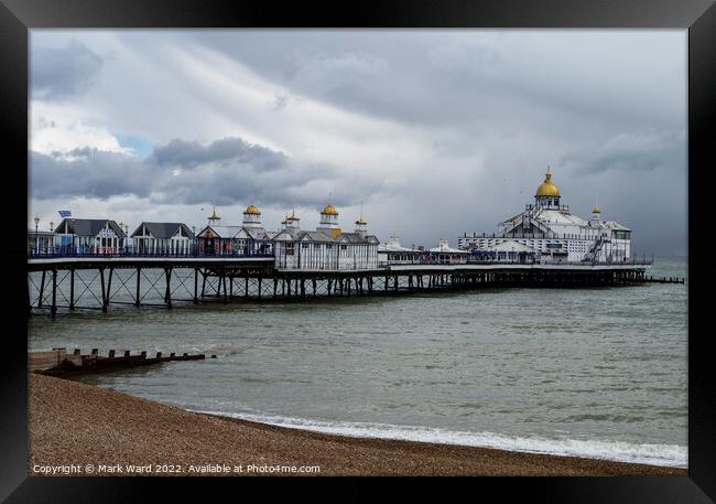 Eastbourne Pier on a cloudy March morning. Framed Print by Mark Ward