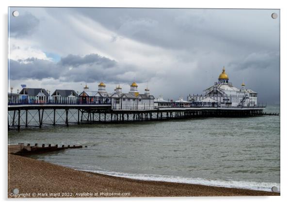 Eastbourne Pier on a cloudy March morning. Acrylic by Mark Ward