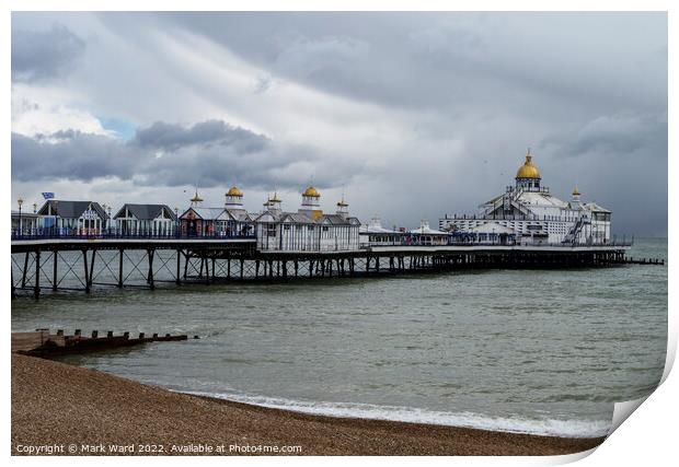 Eastbourne Pier on a cloudy March morning. Print by Mark Ward