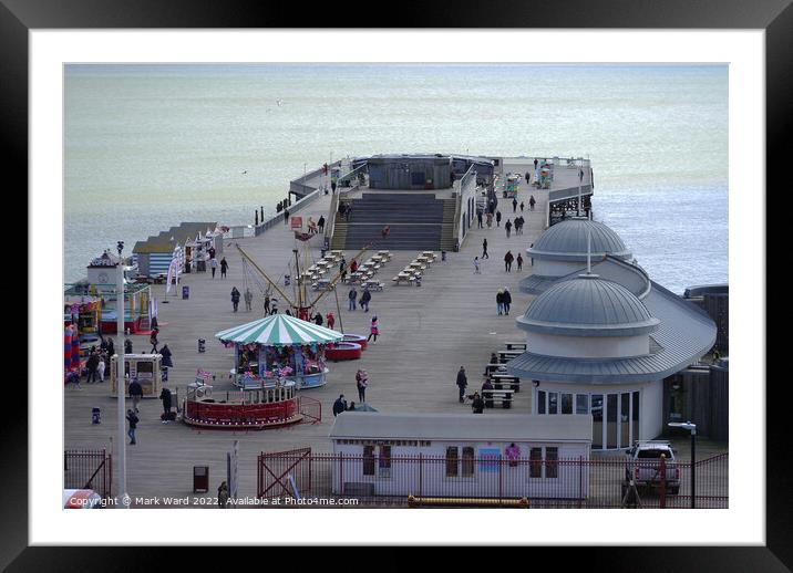 Hastings Pier on a cold April day. Framed Mounted Print by Mark Ward